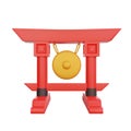 3D illustration of Gong icon Chinese New Year design