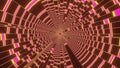 3D illustration graphic of the inside tunnel having beautiful pink and yellow color texture and pattern seamless loop.