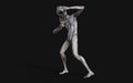 Alien on dark background with clipping path. Royalty Free Stock Photo