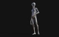 Alien on dark background with clipping path. Royalty Free Stock Photo