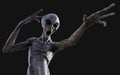 Alien on dark background with clipping path. Royalty Free Stock Photo