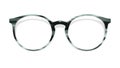 Gray modern glasses on white background Royalty Free Stock Photo