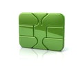 3d illustration of green business credit debit card bank ATM chi