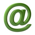 3D illustration green email sign on white background Royalty Free Stock Photo