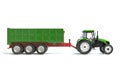 Green Farming Tractor and Trailer Royalty Free Stock Photo