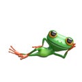 3D Illustration Green Frog Lies Royalty Free Stock Photo