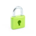 3d illustration of green padlock