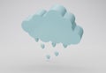 3d illustration green rain cloud with water drops isolated on white background