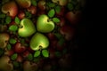 Green and Red Apple Clovers 3D