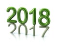 Green 2018 year number the previous year number pressing on the