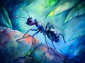 3d illustration of a group of ants in a cave at night Generative AI Royalty Free Stock Photo