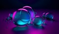 3d illustration of a group of water drops on a dark background