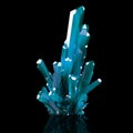 3d Illustration Of Grown Blue Shining Crystals