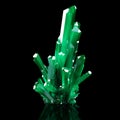 3d Illustration Of Grown Green Shining Crystals