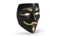 3D illustration of Guy Fawkes vendetta mask isolated on white