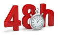 3d illustration 48h delivery with stopwatch Royalty Free Stock Photo