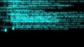 Hacker code running down a computer screen terminal