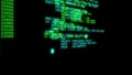 Hacker code running down a computer screen terminal Royalty Free Stock Photo