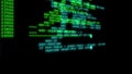 Hacker code running down a computer screen terminal Royalty Free Stock Photo