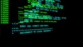 Hacker code running down a computer screen terminal Royalty Free Stock Photo