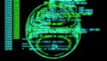 Hacker code working on a computer screen terminal