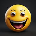 3d illustration of happy emoticon smile with smiley face Royalty Free Stock Photo