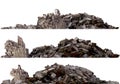 Heaps of rubble and debris isolated on white 3d illustration