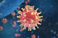 3d Illustration, Hepatitis, H1N1, HIV, FLU, AIDS viruses abstract background. Hepatitis viruses in infected organism. Royalty Free Stock Photo