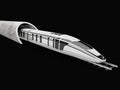 3d illustration High speed commuter train, isolated black