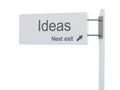 3D Illustration. Highway Sign, the next exit ideas. Isolated on Royalty Free Stock Photo