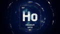 Holmium as Element 67 of the Periodic Table 3D illustration on blue background Royalty Free Stock Photo