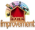 Home Improvement Symbol with Work Tools Royalty Free Stock Photo