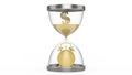 3D illustration hourglass time is money dollar