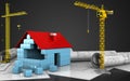 3d of house blocks construction