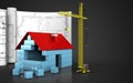 3d of house blocks construction