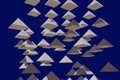 3d illustration of hovering pyramids Royalty Free Stock Photo