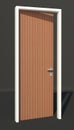 wood grain HPL (High Pressure Laminate) door, In 3D Illustrations Royalty Free Stock Photo