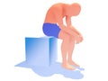 3d illustration of human silhouette with sadness, dejection, mental illness.