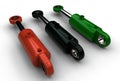 3d illustration of hydraulic cylinder Royalty Free Stock Photo