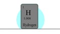 Hydrogen. Element of the periodic table of the Mendeleev system