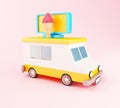 3d Ice cream food truck.