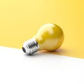 Idea design concept, yellow bulb on two tone brightness