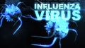 3D illustration - Influenza Virus