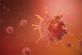 3d illustration of Influenza Virus H1N1. Swine Flu, infect organism, viral disease epidemic. Royalty Free Stock Photo