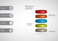 3D illustration infographic template with cylinder horizontally divided to five color slices