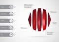 3D illustration infographic template with two cones and three cylinders horizontally arranged