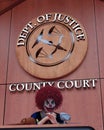 Clown playing the judge Royalty Free Stock Photo