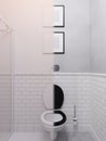 3d illustration of a interior design bathroom. 3D render before and after texturing Royalty Free Stock Photo