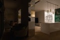 3d illustration interior design of a city apartment with home office for freelance