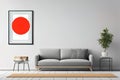 3 d illustration - interior design of modern room with red and black wall3 d illustration - Royalty Free Stock Photo